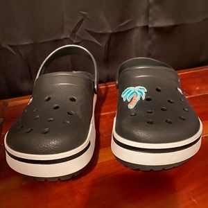 Black and white Crocs